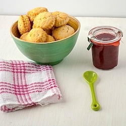 Scones with Strawberry Rhubarb Jam