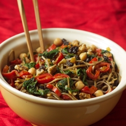 Red Spicy Soba Stir-Fry