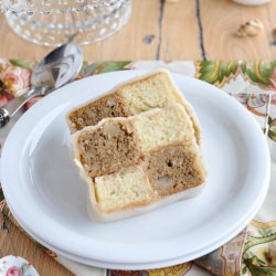 Coffee/Walnut Battenberg Cake