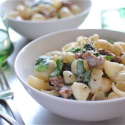 Creamy Lumaconi with Sausage