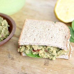 Smashed Chickpea and Pesto Sandwich