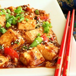 Stir fried tofu with basil