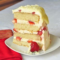 Strawberry White Chocolate Cake