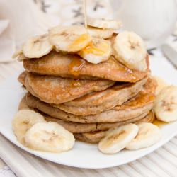 Coconut Pancakes with Maple Bananas