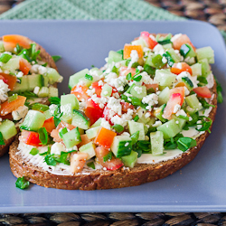 Open Faced Veggie Sandwiches