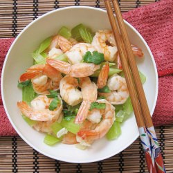 Celery and Shrimps Stir-Fry