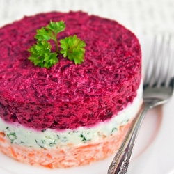 Layered Salad with Beetroot