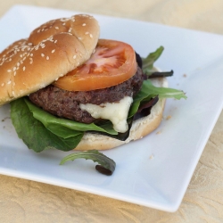 Havarti Stuffed Pesto Burgers