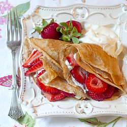 Strawberry Filled Crepes