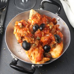 Chicken with Tomato, Olives, Capers