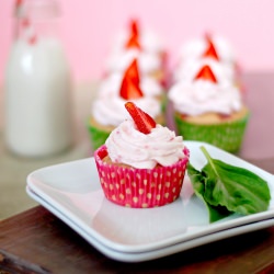 Strawberry Basil Cupcakes