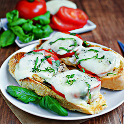 Open-Face Chicken Caprese Sandwich