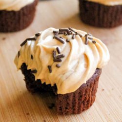 Brownie Cupcakes with PB Frosting