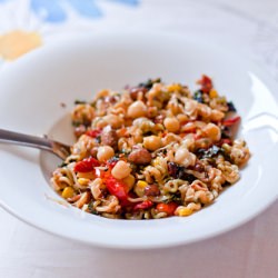 Pasta with Kale, Raisins & Beans