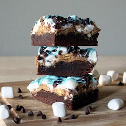 One Bowl Rocky Road PB Brownies