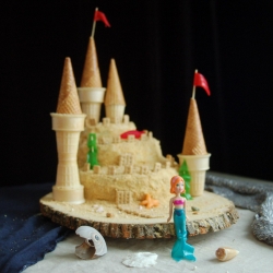 Little Mermaid Sandcastle Cake