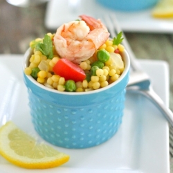 Paella Couscous Salad with Shrimp