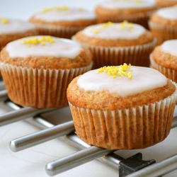 Banana Muffins with Lemon Glaze