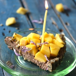 Carob Mousse Cake with Mango