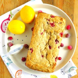 Vegan Lemon & Cranberry Bread