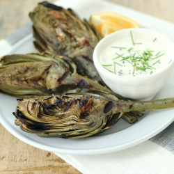 Grilled Artichokes with Lemon Caper