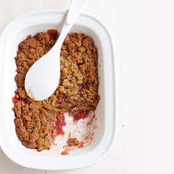 Rhubarb Rosewater Crumble