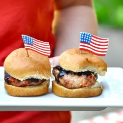 Red, White and Blue Turkey Burgers