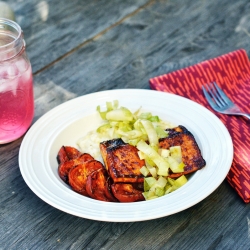 BBQ tofu with grits