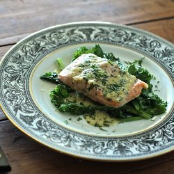 Baked Trout and Mustard Sauce