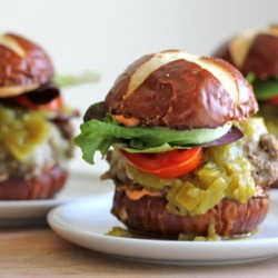 Green Chili Bacon Cheeseburgers