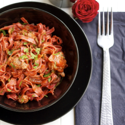 Riccioli al Barolo con Salsiccia