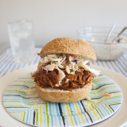 Slow Cooker BBQ Chicken Sandwich