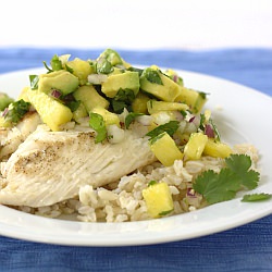 Tilapia and Avocado-Pineapple Salsa