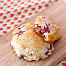 Strawberry-Rhubarb Drop Scones