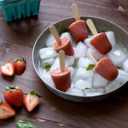 Strawberry Basil Ice Pops