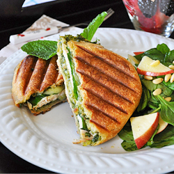 Spinach, turkey & pesto panini