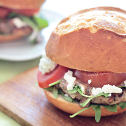 Burger with Feta and Arugula