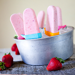 Strawberries and Cream Popsicles