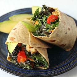 Tahini & Avocado Kale Salad Wraps