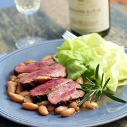 Duck Breast with Borlotti Beans