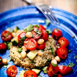 Quinoa Cake with Tomato Relish