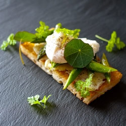 Asparagus with Poached Egg on Bread