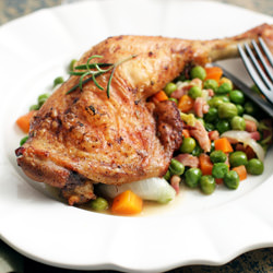 Rosemary Roasted Chicken with Peas