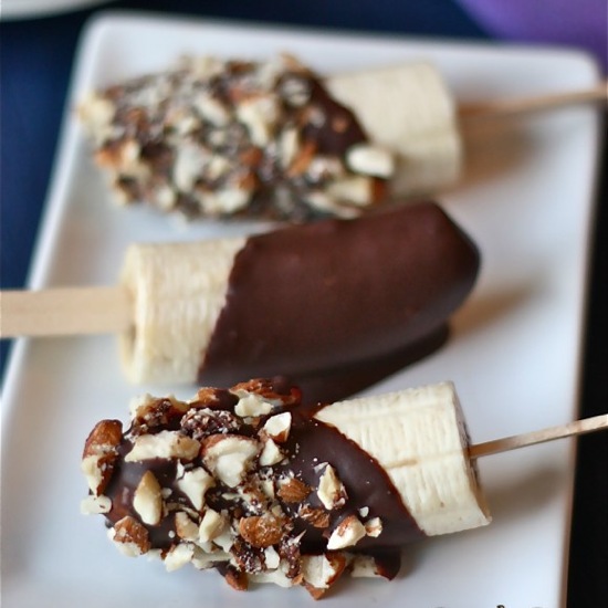 Chocolate-Covered Banana Popsicles