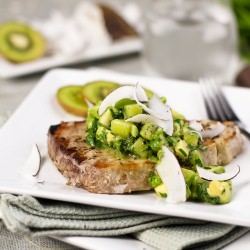 Kiwi Avocado Salsa & Tuna Steak