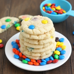 Chewy M&M Sugar Cookies