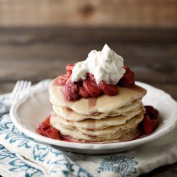 Pecan Pancakes with Strawberries