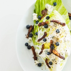 Wedge Salad with Bacon Blueberries