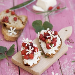 Wild Strawberry Bruschetta