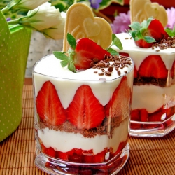 Coconut Cream with Strawberries